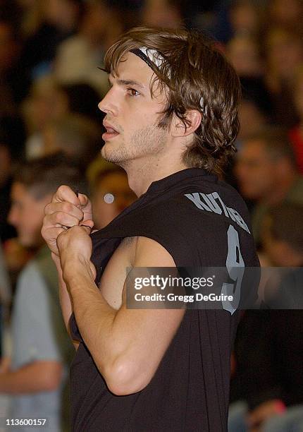 Ashton Kutcher during Frankie Muniz Hosts "HoopLA", a Celebrity Basketball Game Which Benefits The Starlight Children's Foundation at Crossroads...