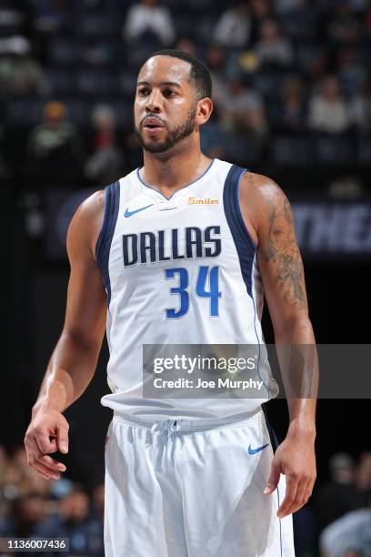 Devin Harris of the Dallas Mavericks looks on during the game against the Memphis Grizzlies on April 7, 2019 at FedExForum in Memphis, Tennessee....