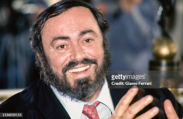 Portrait of Italian tenor Luciano Pavarotti , Madrid, Spain, 1993.