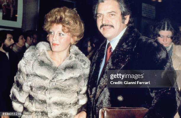 Portrait of divorced couple Spanish actress, collector, and philanthropist Carmen Cervera and Venezuelan actor Espartaco Santoni , Madrid, Spain,...