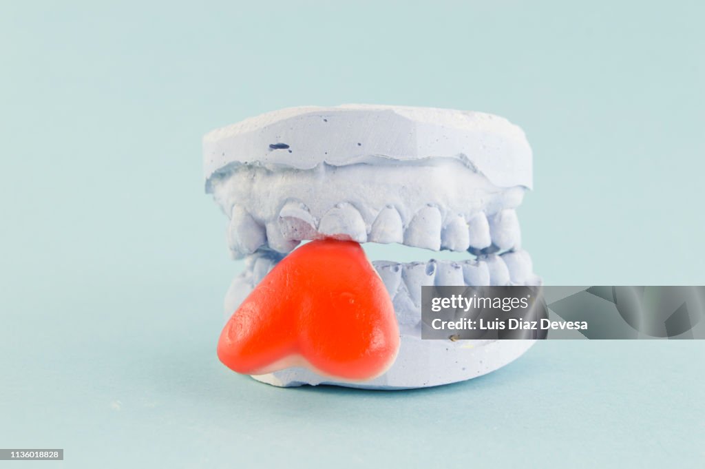 Dental mold of a male patient with a jelly