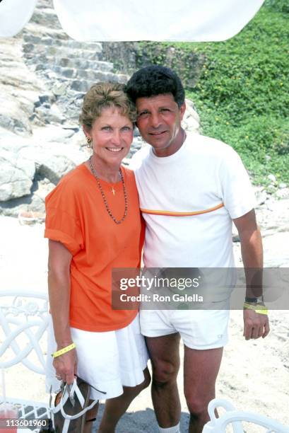 Frankie Avalon & Wife during Las Hadas Sweet Sixteen Celebrity Sports Invitational at Las Hadas, Mexico in Las Hadas, Mexico.