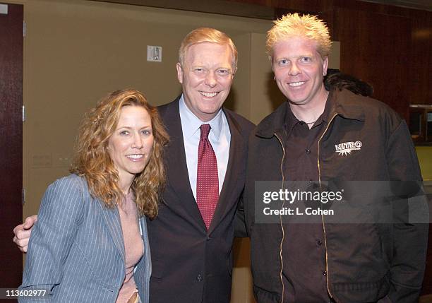 Recording artist Sheryl Crow, House Democratic Leader Rep. Richard Gephardt and The Offspring's Dexter Holland at a fundraiser hosted by...