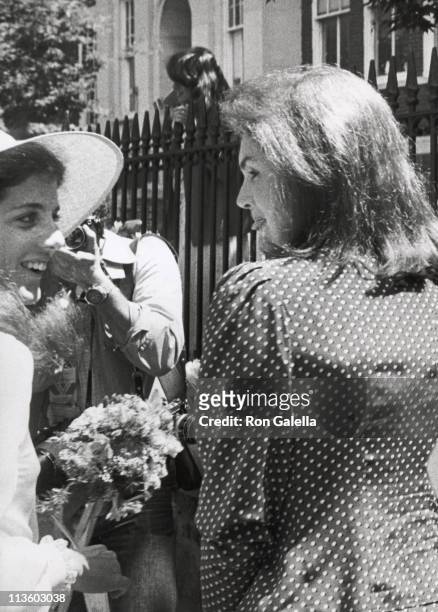Jackie Onassis and Caroline Kennedy during Wedding of Courtney Kennedy and Jeff Ruhe at Holy Trinity Church in Georgetown, Washington D.C., United...