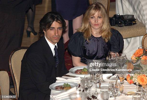 Jennifer Jason Leigh with Noah Baumbach during Man of the Year 2002 Honoring Former President Bill Clinton at Grand Ballroom of the Waldorf Astoria...