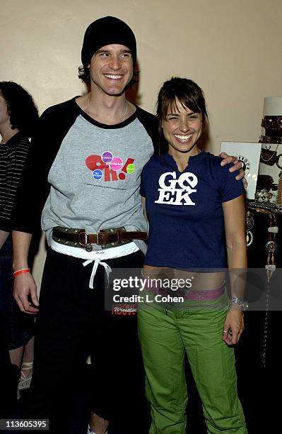 Eddie McClintock & Constance Zimmer wearing Leatherock Intl Belts