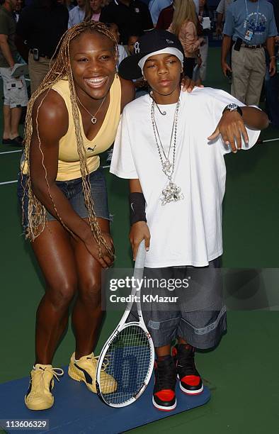 Serena Williams & Lil' Bow Wow during 2001 Arthur Ashe Kids' Day at USTA National Tennis Center in Flushing Meadows, New York, United States.