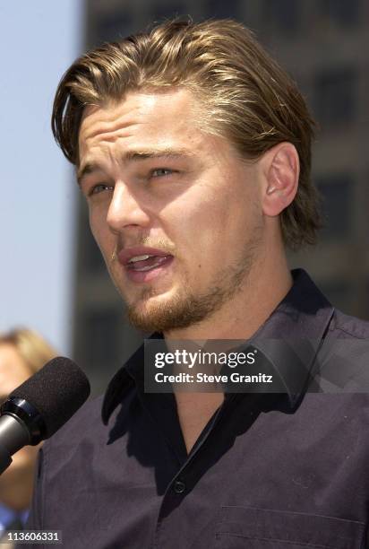 Leonardo DiCaprio during Global Green USA Releases Climate Change Report, Calls on President Bush to Attend Upcoming Earth Summit In South Africa at...