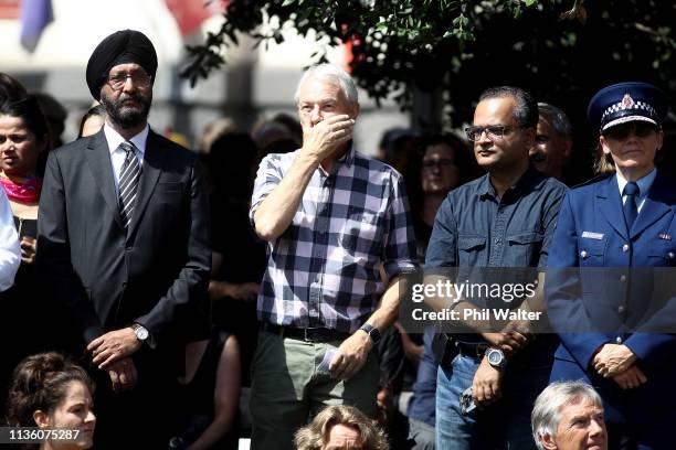 Auckland Mayor Phil Goff in Aotea Square as part of a memorial to remember the victims of the Christchurch mosque shootings on March 16, 2019 in...