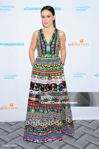 Alyssa Milano attends Safe Horizon's Champion Awards at The Ziegfeld Ballroom on April 9, 2019 in New York City.