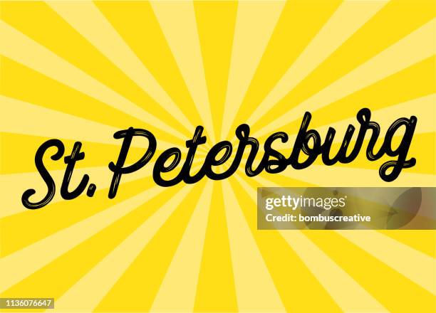 st. petersburg lettering design - st petersburg florida stock illustrations