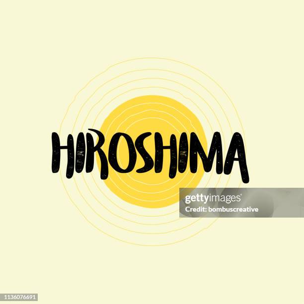 hiroshima lettering design - hiroshima prefecture stock illustrations
