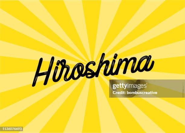 hiroshima lettering design - japanese greeting stock illustrations