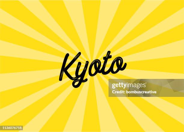 kyoto lettering design - japanese greeting stock illustrations