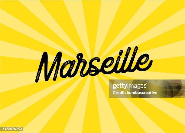 illustrations, cliparts, dessins animés et icônes de design de lettrage de marseille - marseille