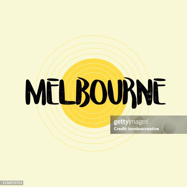 melbourne lettering design - melbourne florida stock illustrations