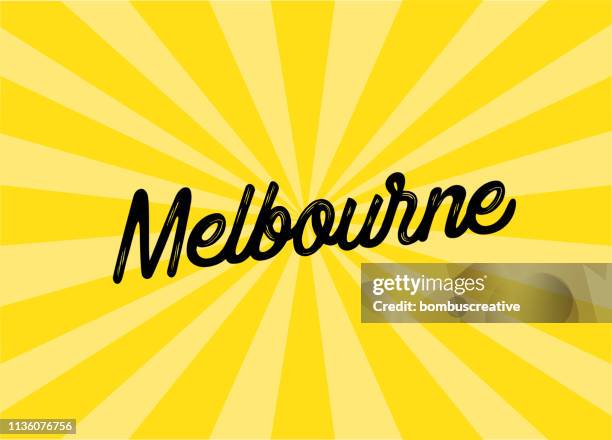 melbourne lettering design - melbourne florida stock illustrations