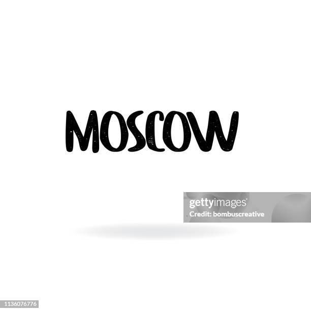 moscow lettering design - stencil font stock illustrations