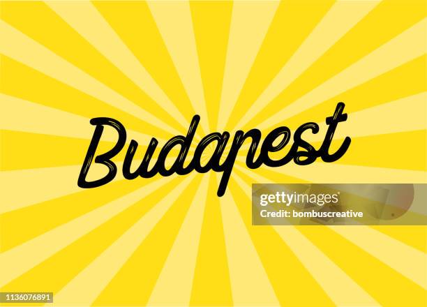 budapest lettering design - budapest map stock illustrations