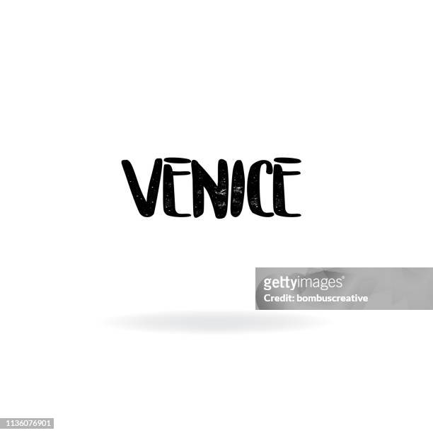 illustrazioni stock, clip art, cartoni animati e icone di tendenza di design lettering di venezia - venice california