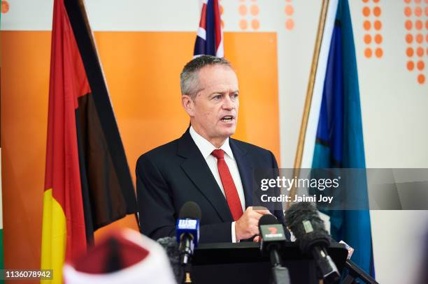 Bill Shorten addresses the Islamic community at the Islamic Council of Victoria on March 16, 2019. At least 49 people are confirmed dead, with more...