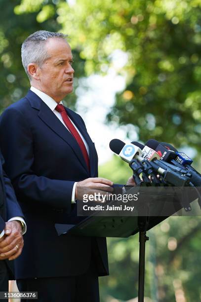 Bill Shorten addresses the Islamic community at the Islamic Council of Victoria on March 16, 2019. At least 49 people are confirmed dead, with more...