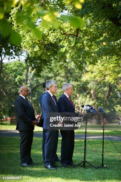 Bill Shorten addresses the Islamic community at the Islamic Council of Victoria on March 16, 2019. At least 49 people are confirmed dead, with more...