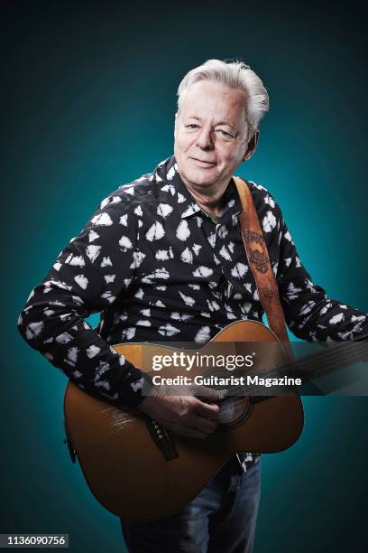 Portrait of Australian musician Tommy Emmanuel, photographed in Bath, England on May 22, 2018.