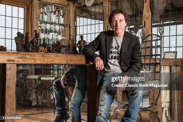 Portrait of English musician Kenney Jones, photographed at his home in Surrey, England, on March 29, 2018. Jones is best known as a drummer with The...