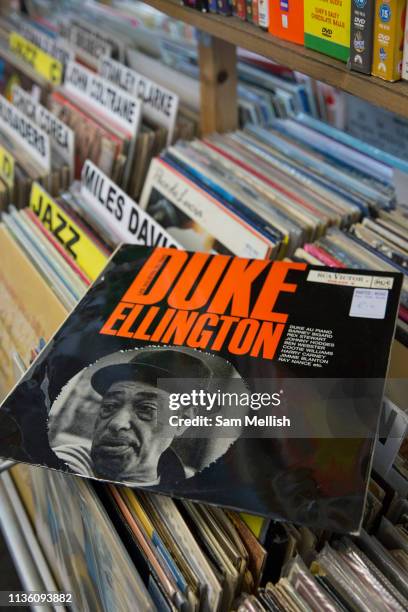 Duke Ellington vinyl on sale at Wanted Music record shop in Beckenham on the 4th May 2018 in South London in the United Kingdom.