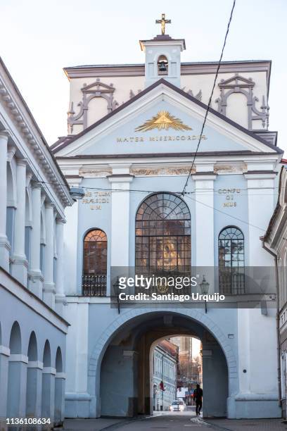 gate of dawn - vilnius stock pictures, royalty-free photos & images