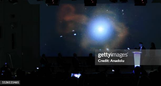 Research, Science and Innovation Commissioner Carlos Moedas holds a news conference on unveiling of first ever image of a black hole taken by Event...