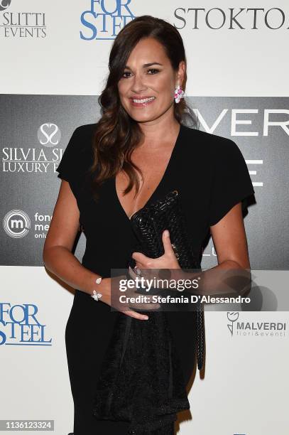 Alena Seredova is seen on red carpet of Never Give Up Onlus on March 15, 2019 in Milan, Italy.