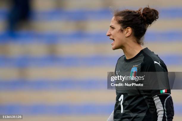 Francesca Durante of Italy gives instructions during the international friendly match between Norway WU23 and Italy WU23 at La Manga Club on April...