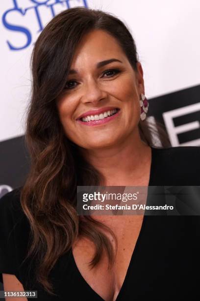 Alena Seredova is seen on red carpet of Never Give Up Onlus on March 15, 2019 in Milan, Italy.