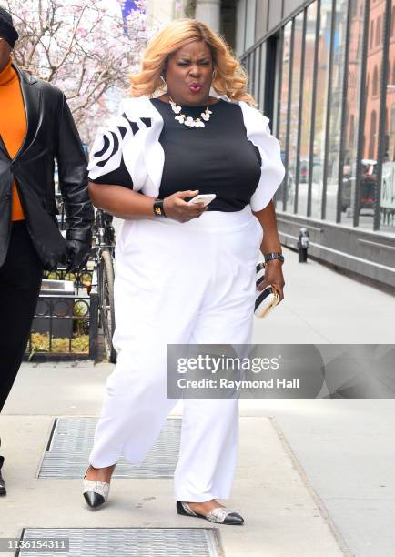 Actress Retta is seen outside aol build on April 10, 2019 in New York City.