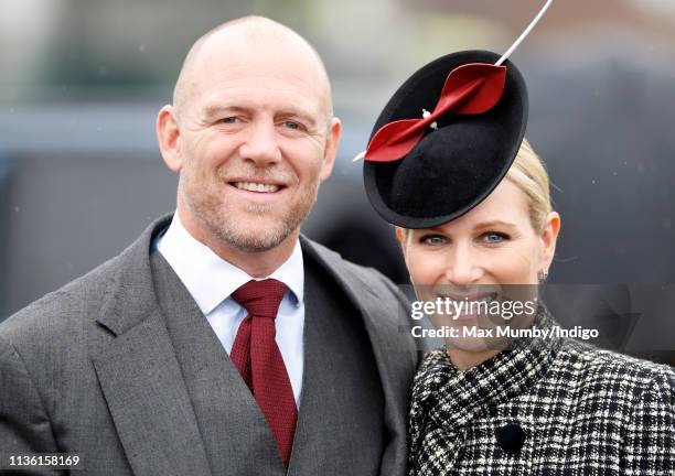 Mike Tindall and Zara Tindall attend day 4 'Gold Cup Day' of the Cheltenham Festival at Cheltenham Racecourse on March 15, 2019 in Cheltenham,...