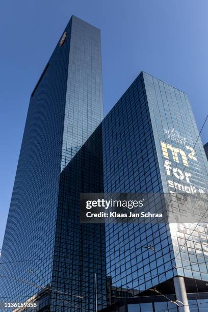 rotterdam central station with skyscrapers - rotterdam station stock pictures, royalty-free photos & images