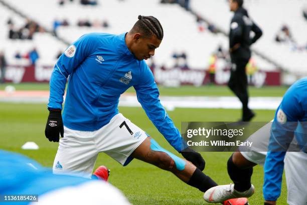 Juninho Bacuna of Huddersfield Town during the Premier League match between West Ham United and Huddersfield Town at London Stadium on March 16, 2019...
