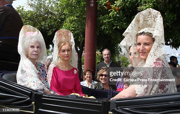 Duchess of Alba, Cayetana Fitz-James Stuart attends 'Feria de Abril 2011', the traditional Seville's Fair, at El Real on May 4, 2011 in Seville,...