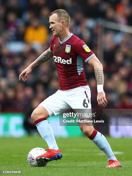 Glenn Whelan of Aston Villa in action during the Sky Bet Championship match between Aston Villa and Middlesbrough at Villa Park on March 16, 2019 in...