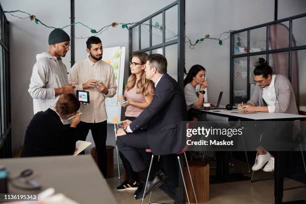creative business people discussing on project with bank managers in office - private equity stock pictures, royalty-free photos & images