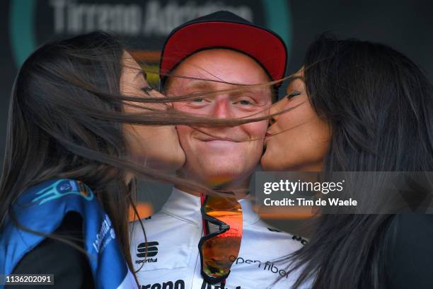 Podium / Sam Oomen of The Netherlands and Team Sunweb White Best Young Rider Jersey / Celebration / during the 54th Tirreno-Adriatico 2019, Stage 4 a...