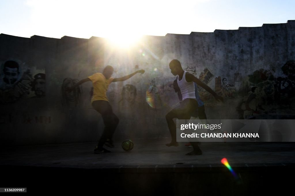 TOPSHOT-HAITI-LIFESTYLE-SPORTS-FOOTBALL