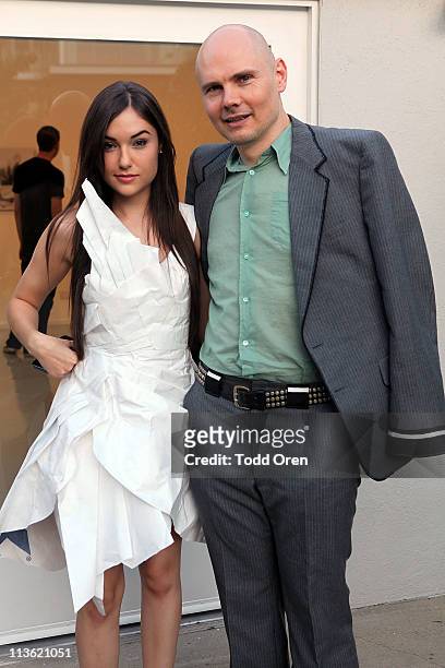 Actress Sasha Grey and musician Billy Corgan pose at Martha Otero Gallery at her private launch party for her "Neu Sex" Book on May 3, 2011 in Los...