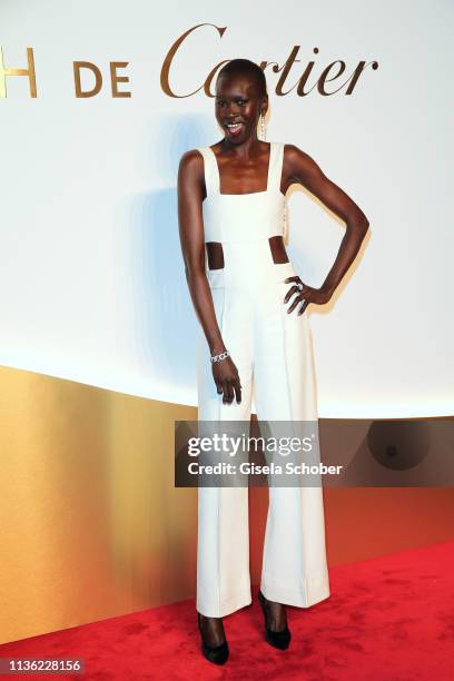 Model Alek Wek during the Clash de Cartier event at la Conciergerie on April 10, 2019 in Paris, France.