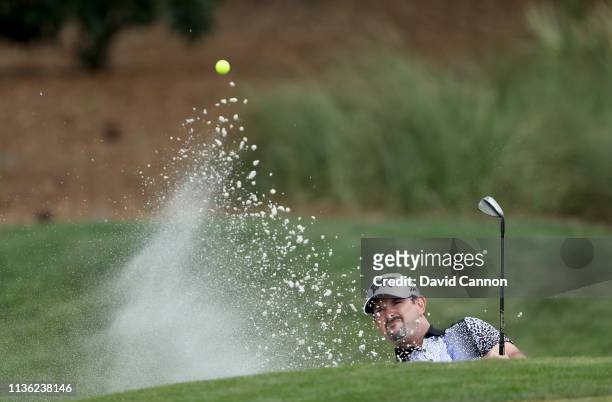 Rory Sabbatini of South Africa plays his third shot on the par 5, second hole during the third round of the 2019 Players Championship held on the...
