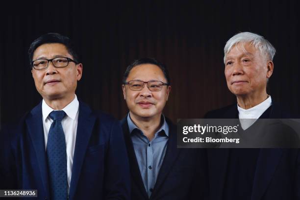 Benny Tai, associate professor of law at the University of Hong Kong and co-founder of activist group Occupy Central with Love and Peace , center,...