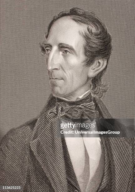 John Tyler 1790 10th president of the United States of America. From the book Gallery of Historical Portraits published c.1880.