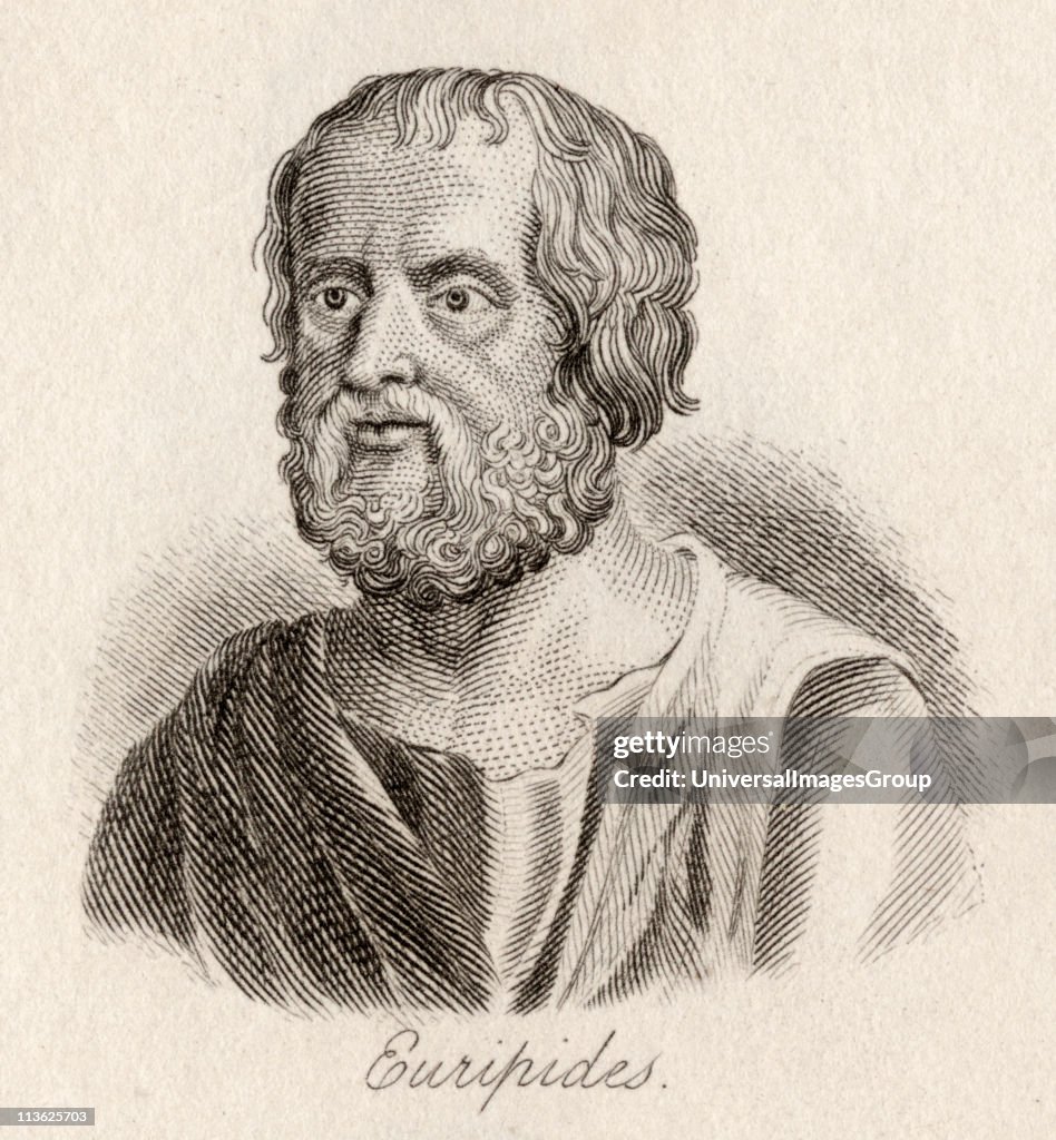 Euripides, 480 AC-406 AC. Ancient Greek dramatist and tragic poet. Engraved by J.W.Cook.